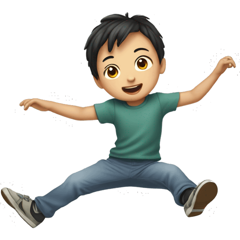 drawing asian jumping child  emoji