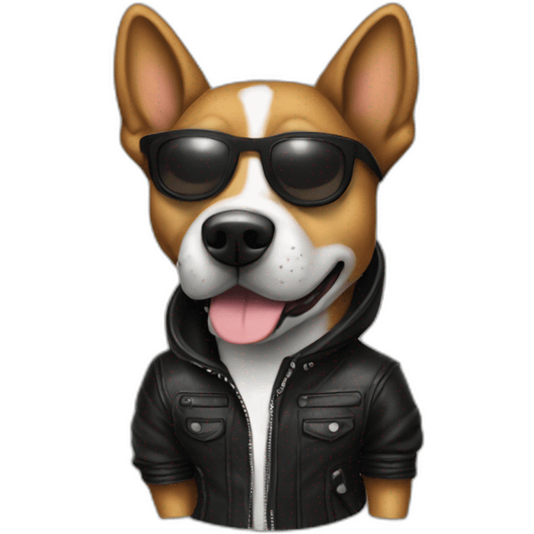 dj dog in leather jacket emoji