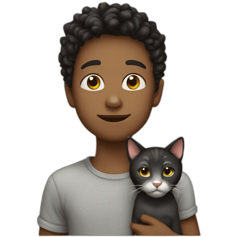 boy with a cat emoji