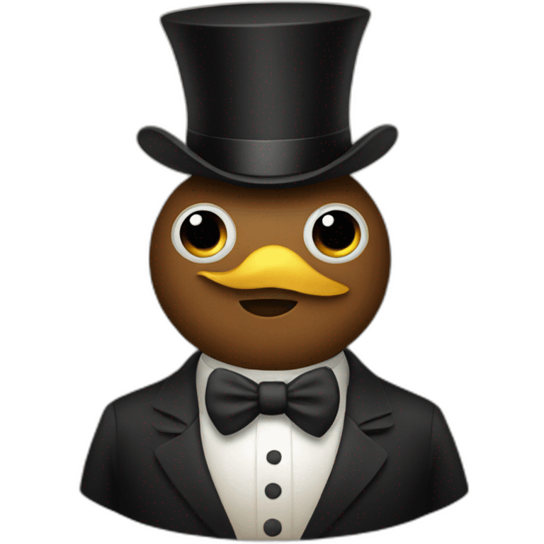 Caca with top hat emoji