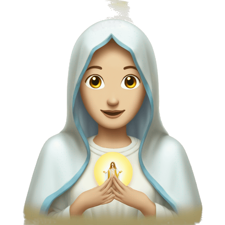 blessed virgin mary saying hi emoji