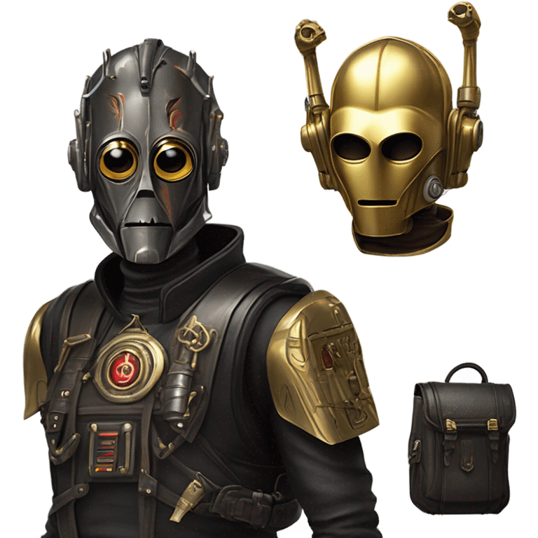 bounty hunter c3Po Satan’s backpack and saddlebags emoji