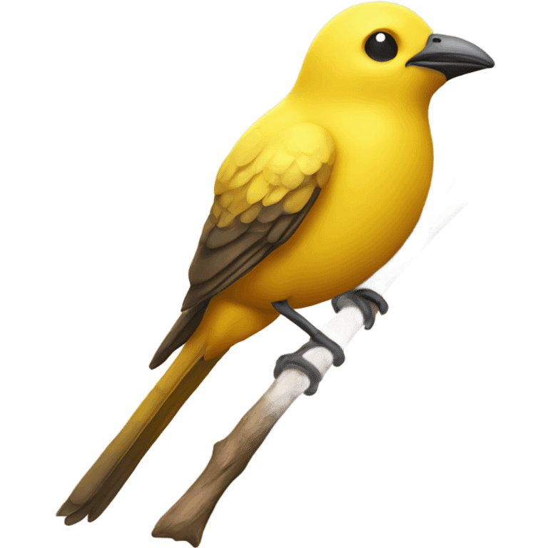 Yellow bird on stick emoji