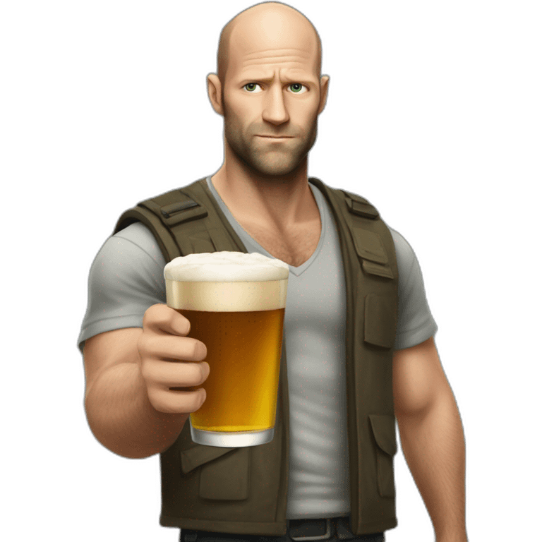 Statham with pint emoji