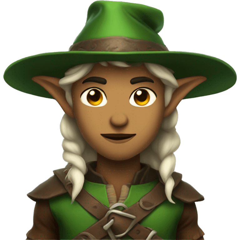 Fierce elf ranger wearing fedora  emoji