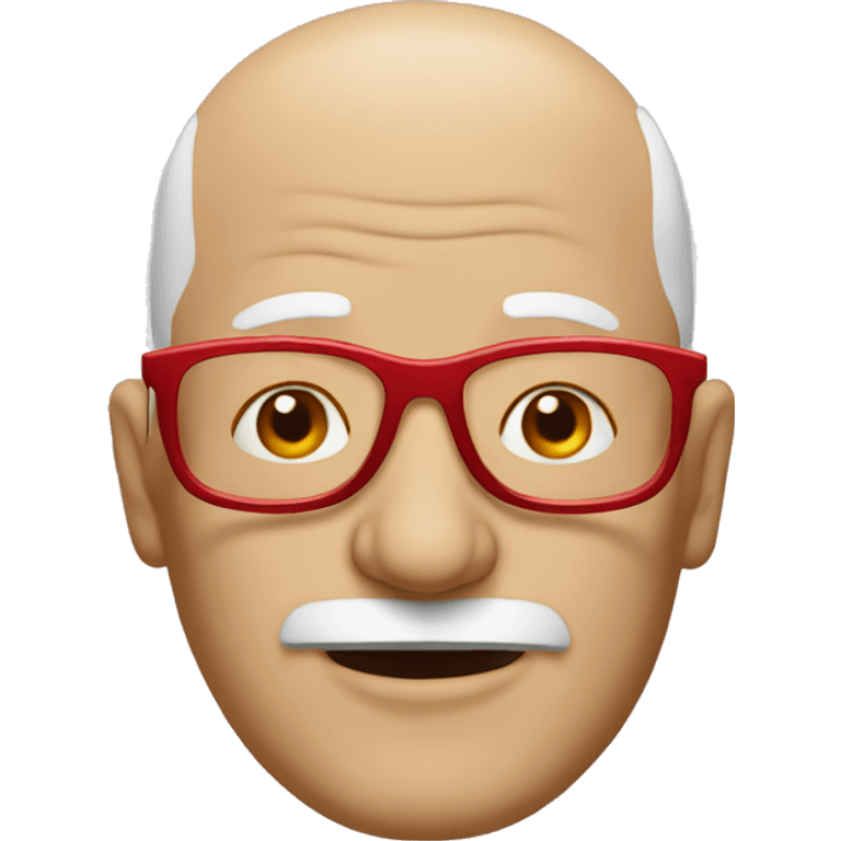 Old and bald man with red glasses emoji