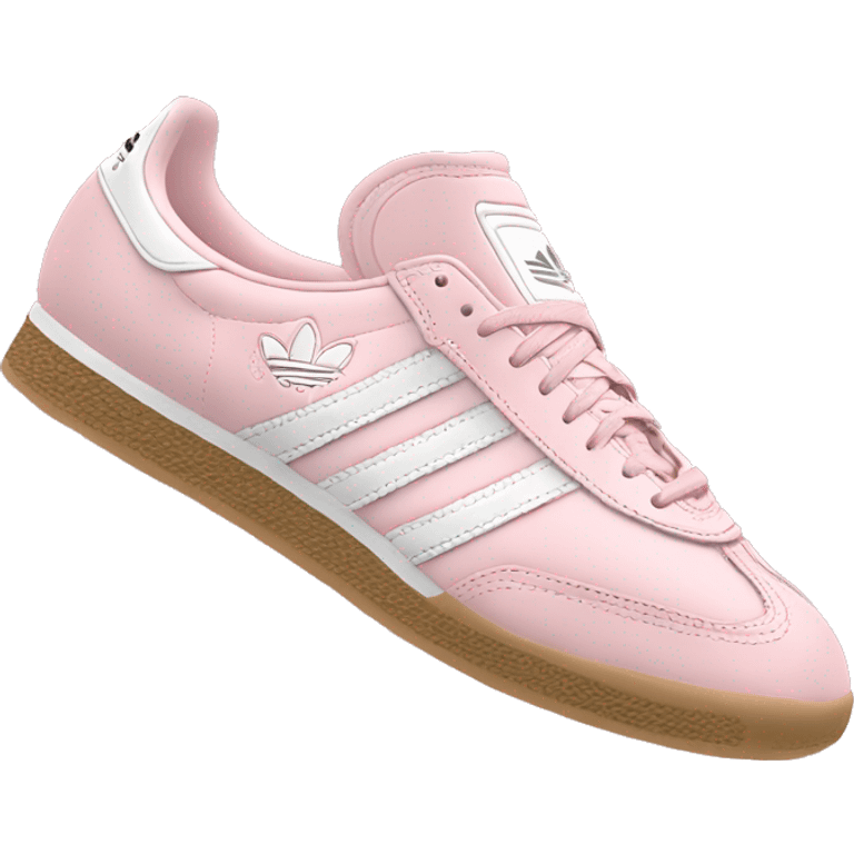 Pair of light pink adidas sambas emoji