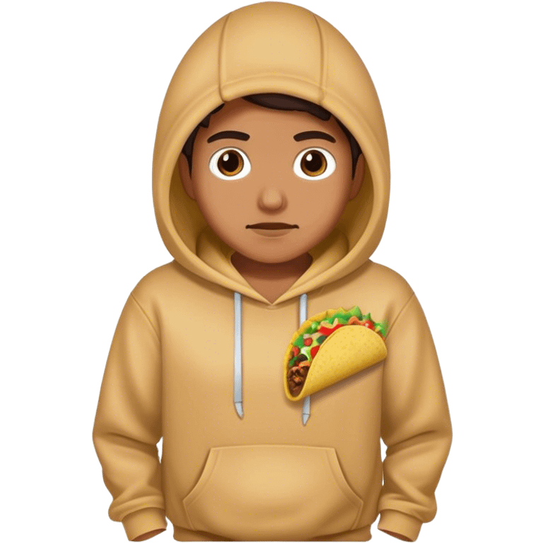 A taco with with a sweats and a hoodie on  emoji