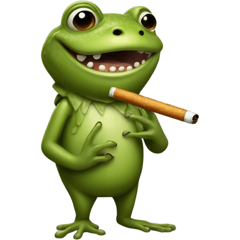 frog miced with bear with cigarette ￼ emoji