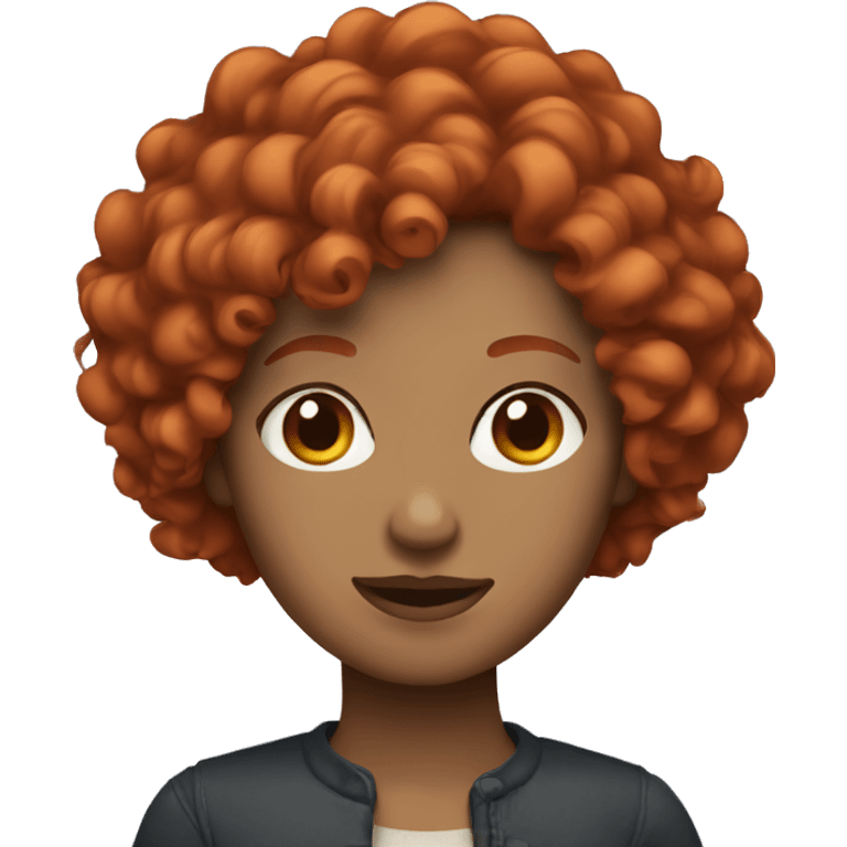 Woman with short curly red hair emoji