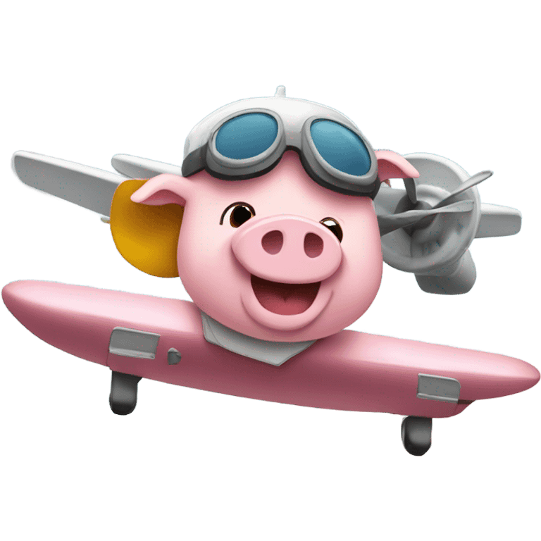 Piggy flying a plane emoji