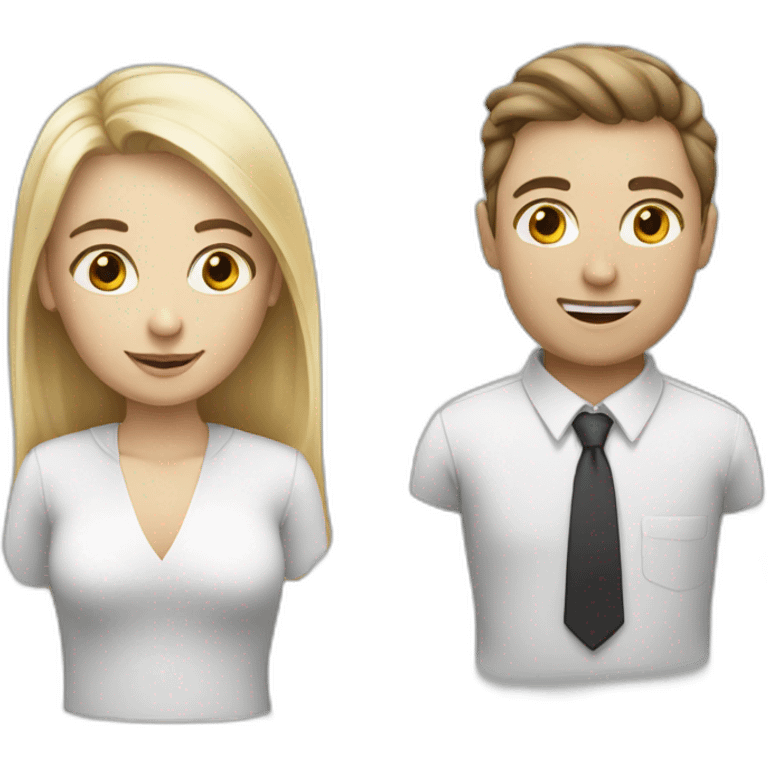 two-Colleagues-talking-white-skin emoji