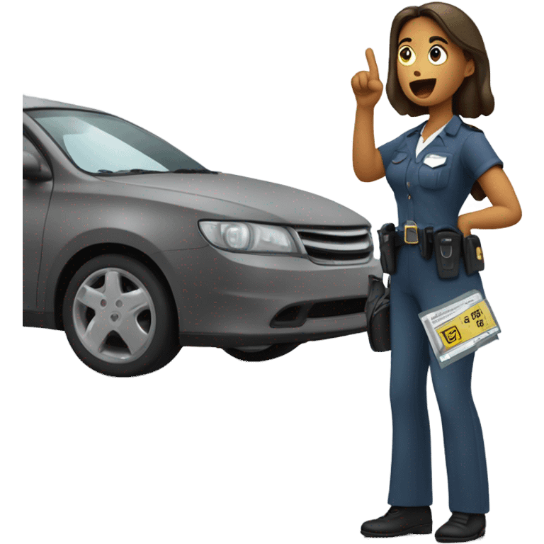 Woman fighting parking ticket emoji