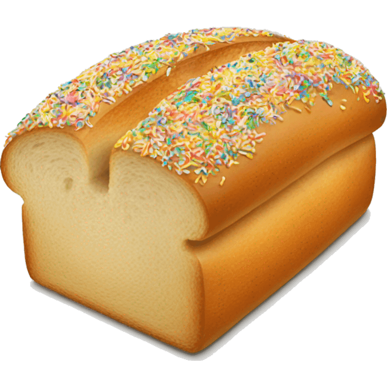 A piece of sliced bread with sprinkles on it emoji