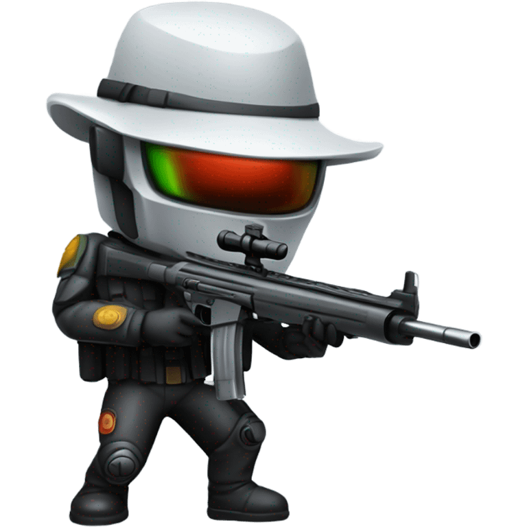 Martian secret service bounty hunter aiming rifle emoji