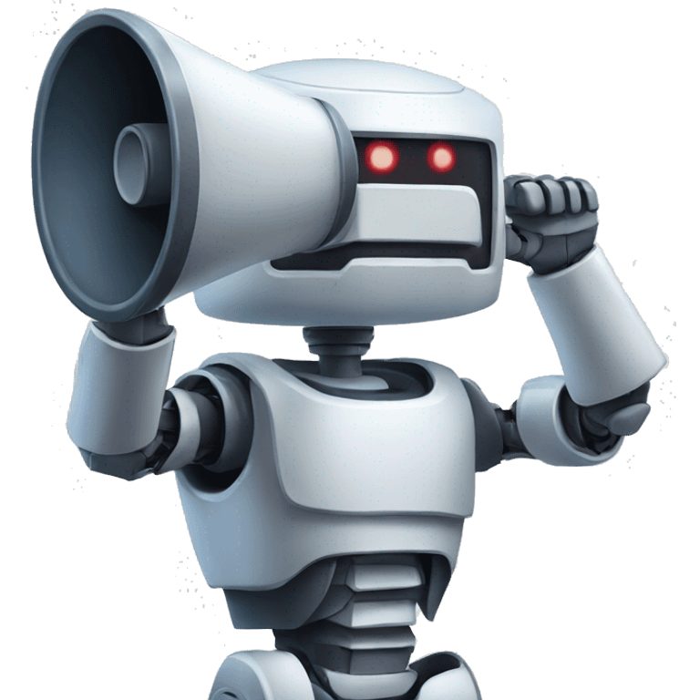 robot with a megaphone emoji