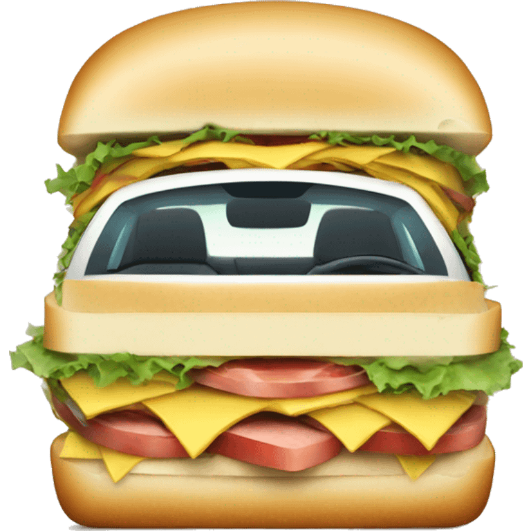 tesla inside a sandwich emoji