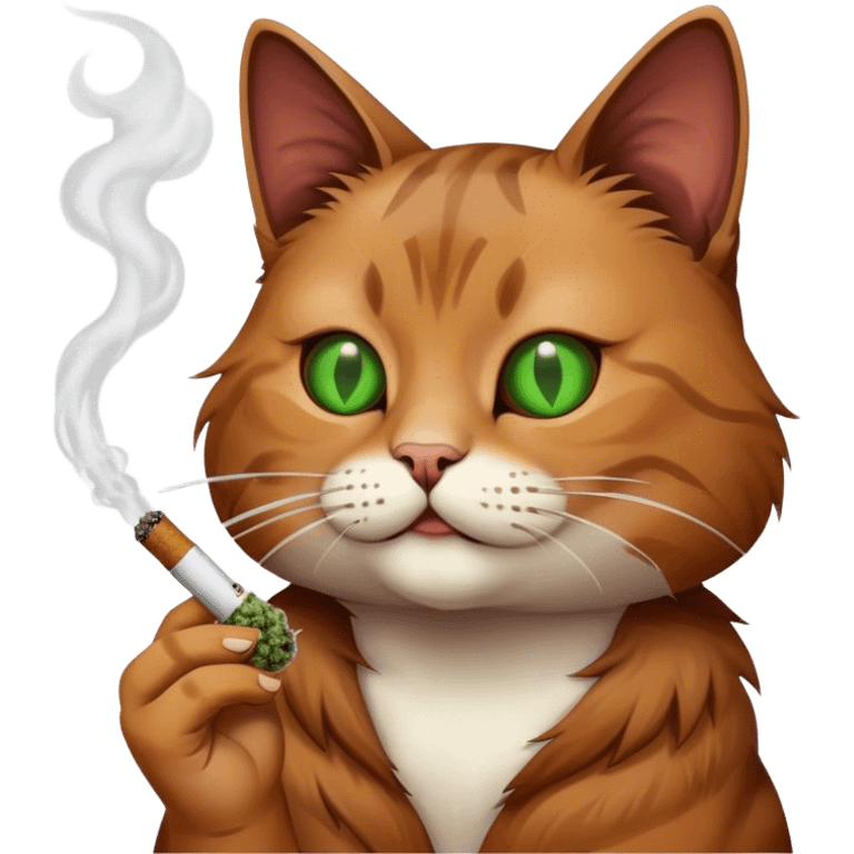 Smoking weed cat emoji