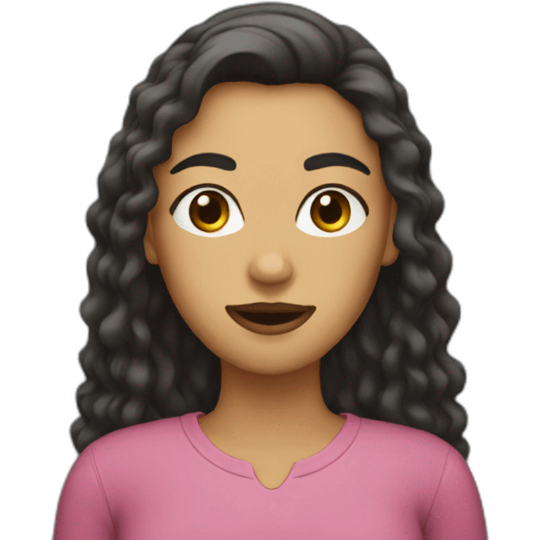 Female with big black beard emoji