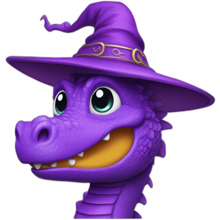 purple dragon with a wizard hat emoji