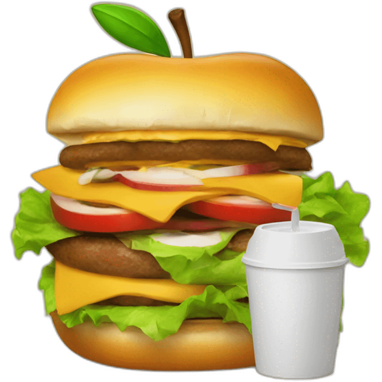 apple and burger emoji