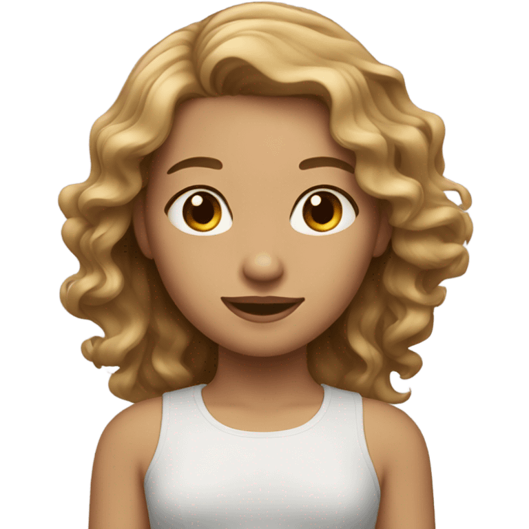 Pretty Girl with light brown wavy hair  emoji