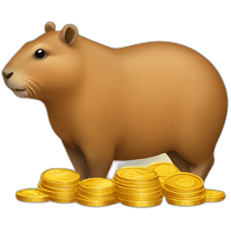 gold coin capybara emoji