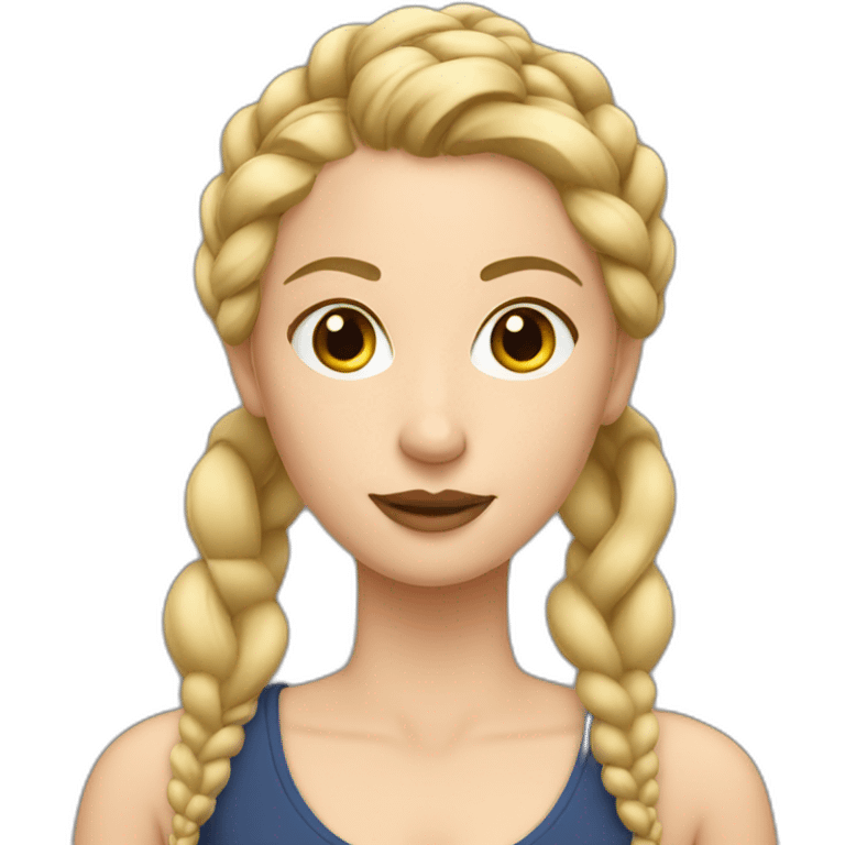 dirty blonde lady with a French braid emoji