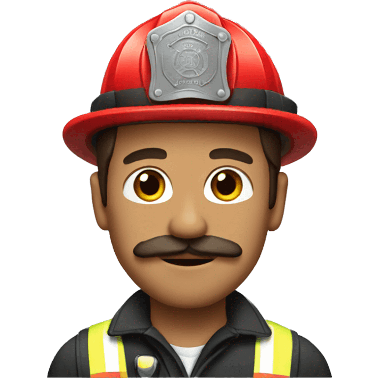 brownhair firefighter with brown mustache emoji