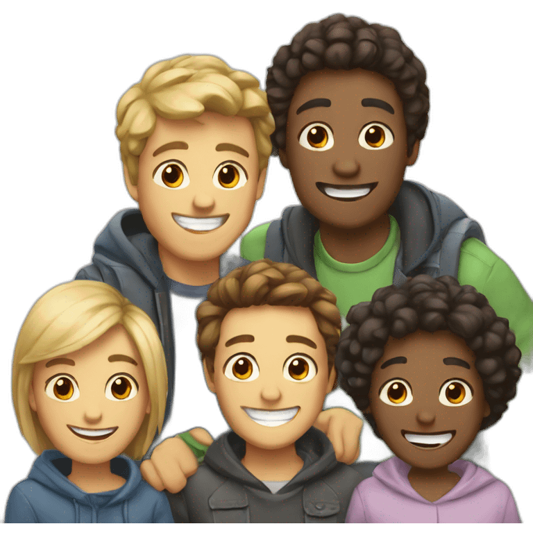 happy groupe of friends emoji