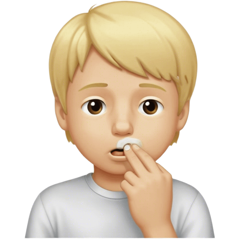 blond headed boy picking his nose emoji