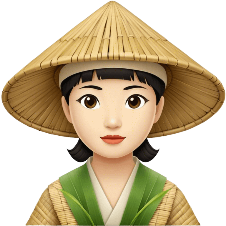 ​Cinematic Realistic Traditional Vietnamese Nón Lá, depicted as a delicately crafted conical hat made of bamboo and palm leaves with subtle texture and natural wear, evoking authentic cultural heritage, please show the hat only emoji