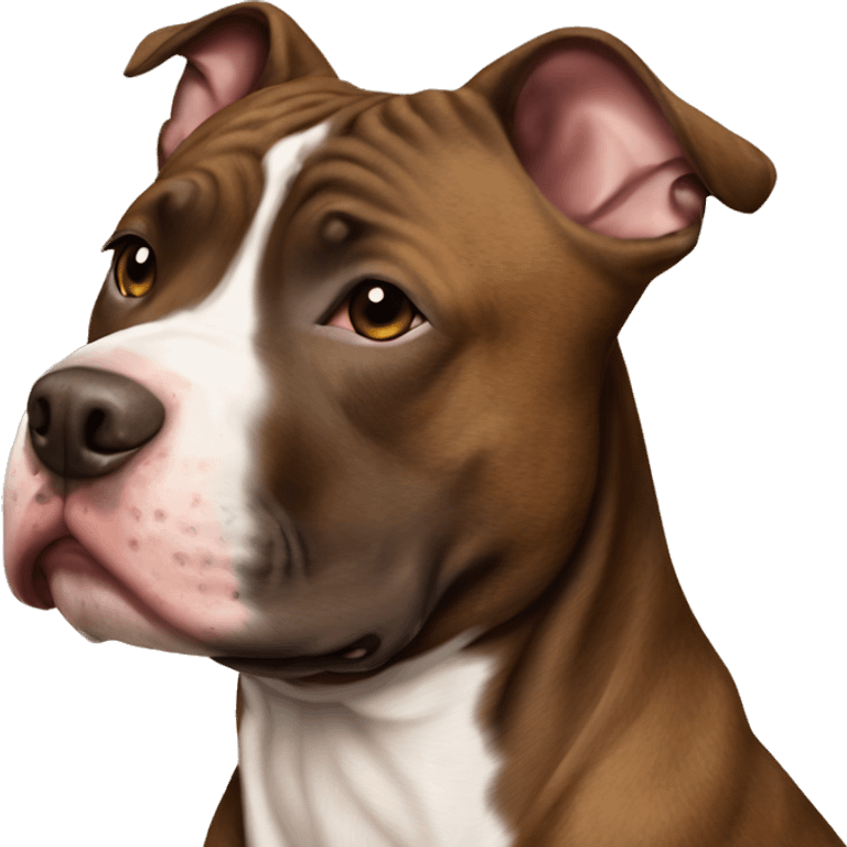 Dog pit bull brown brindle brown emoji