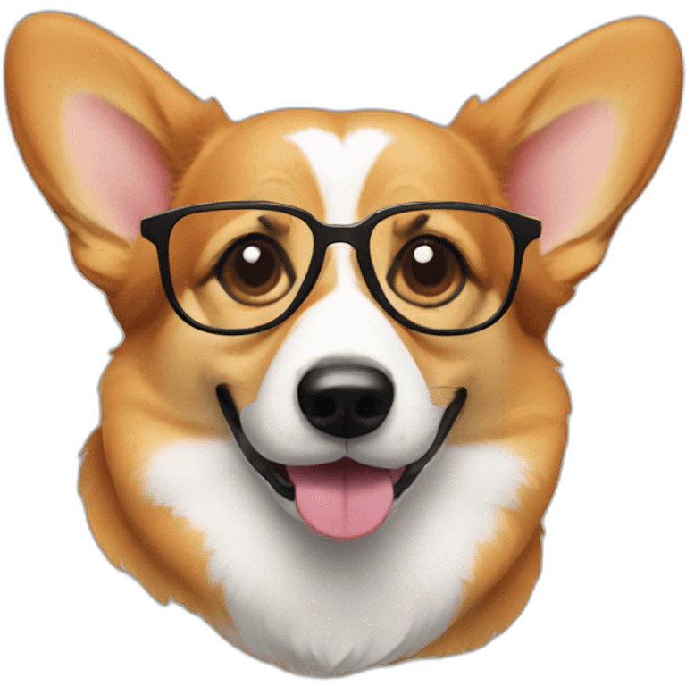 corgi with glasses emoji