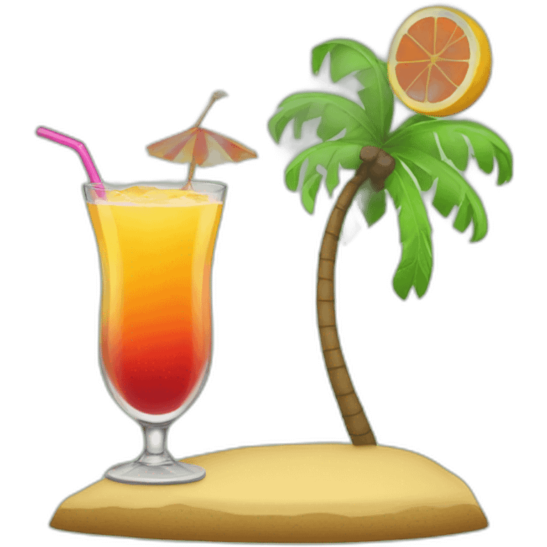 Funny drinking cocktail island emoji