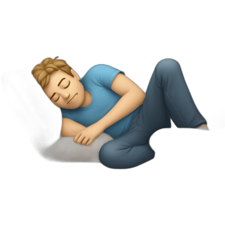 Caucasian guy sleeping on a couch dreaming of love emoji