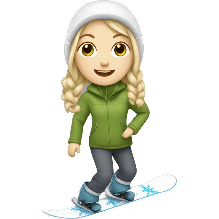 white girl snowboarding emoji