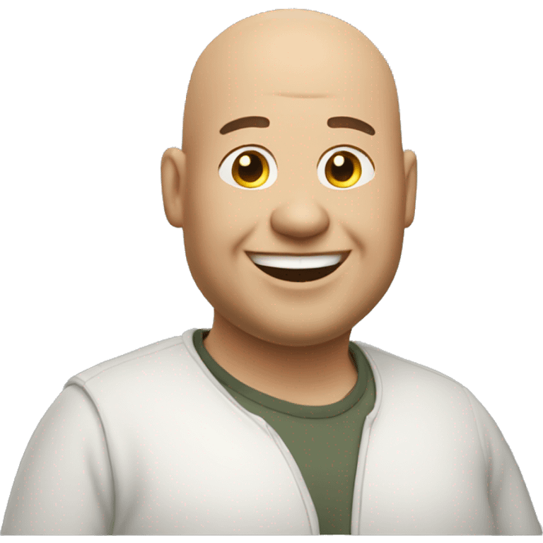 Fat bald men 30 yo with smile emoji