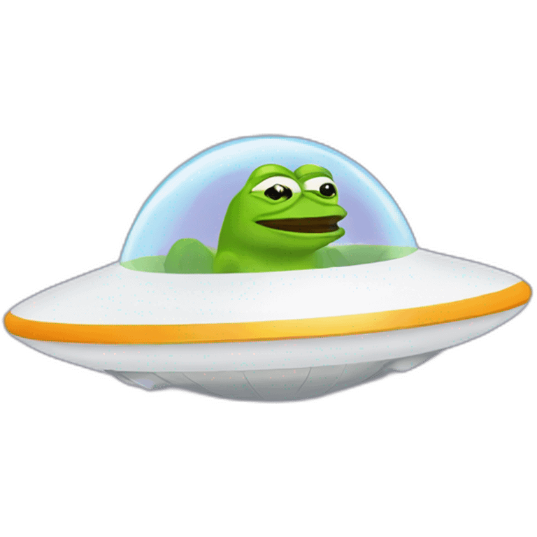 pepe driving in flying saucer emoji