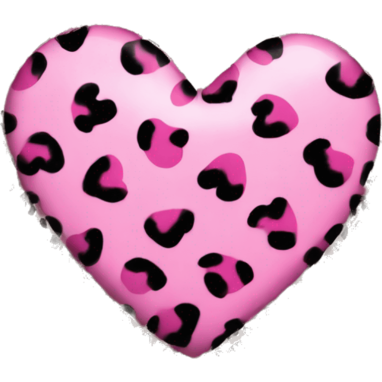 Pink leopard print heart emoji