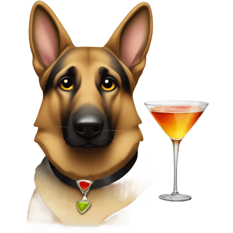 german shepard with a martini  emoji