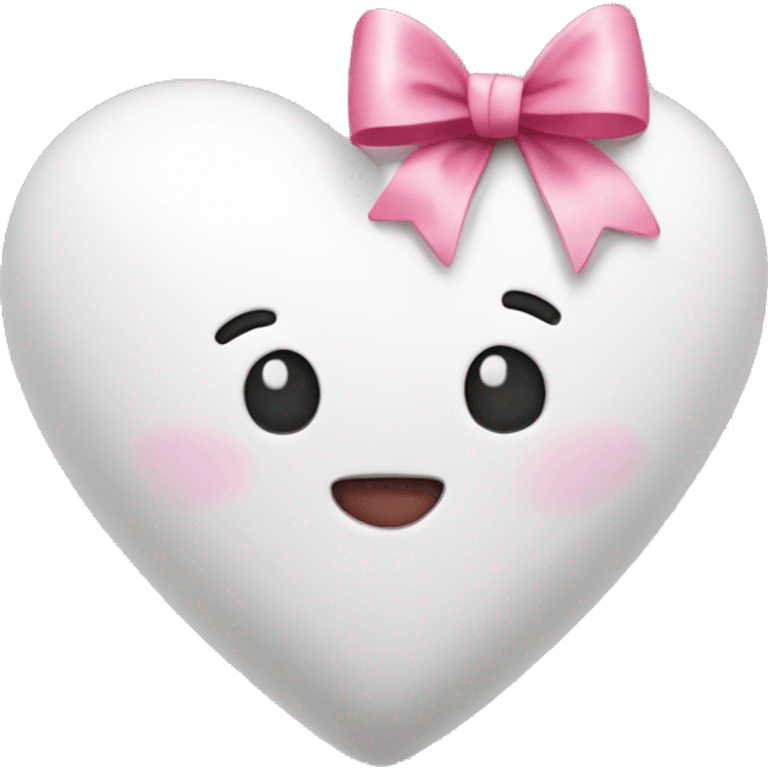 White heart with pink bow emoji