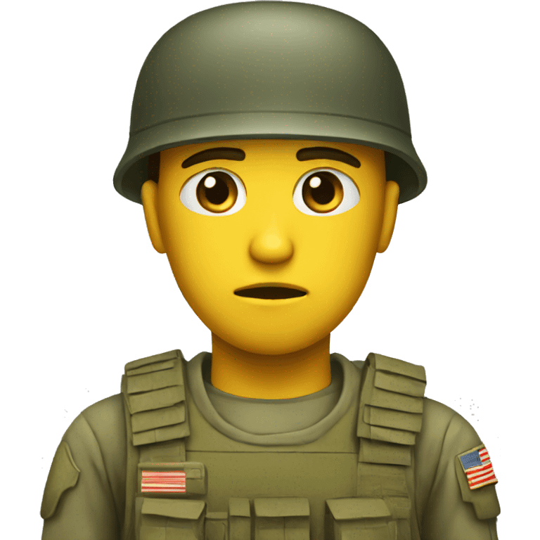 sad soldier unhappy emoji