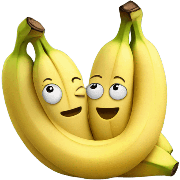 Bananas hugging eachother emoji