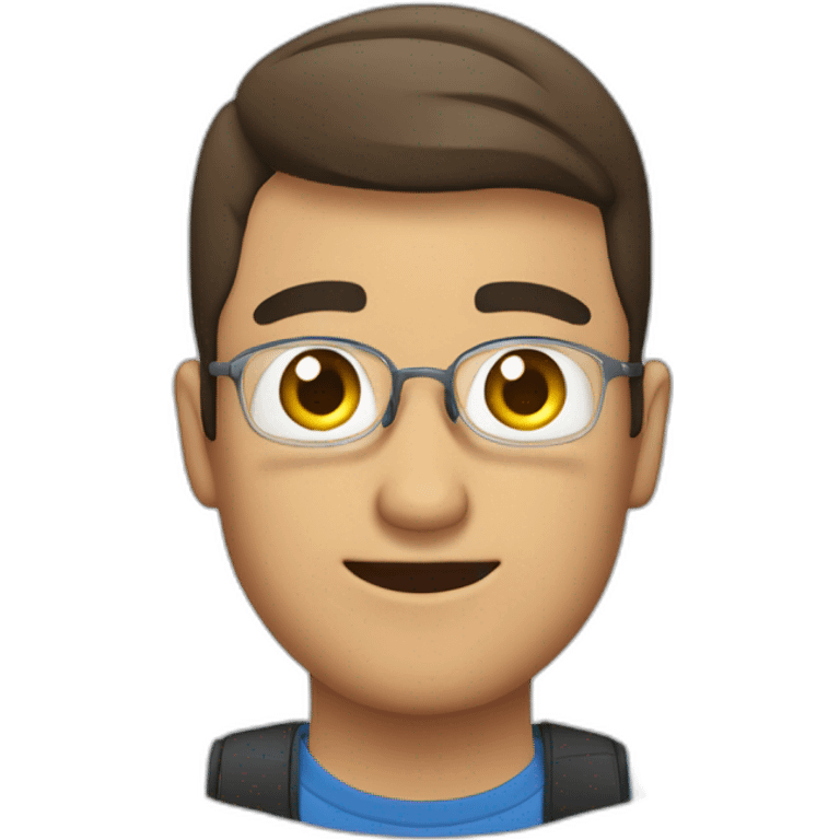 un chico morocho editando un video en su computadora emoji