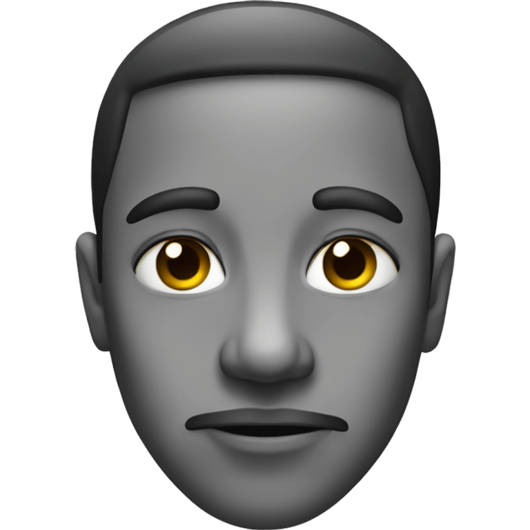 Black and white uncanny face emoji