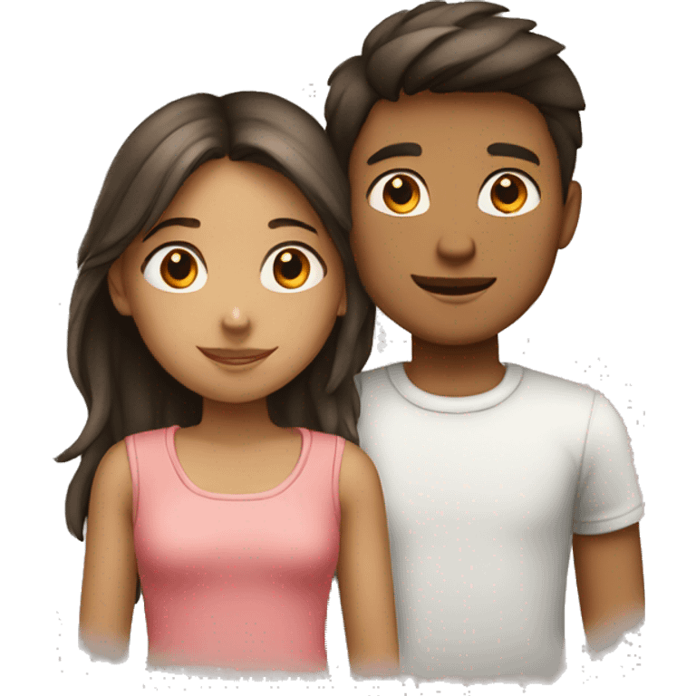 A girl and boy setting close emoji