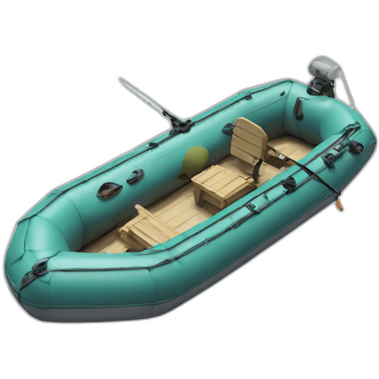 Inflatable boat with anglers  emoji