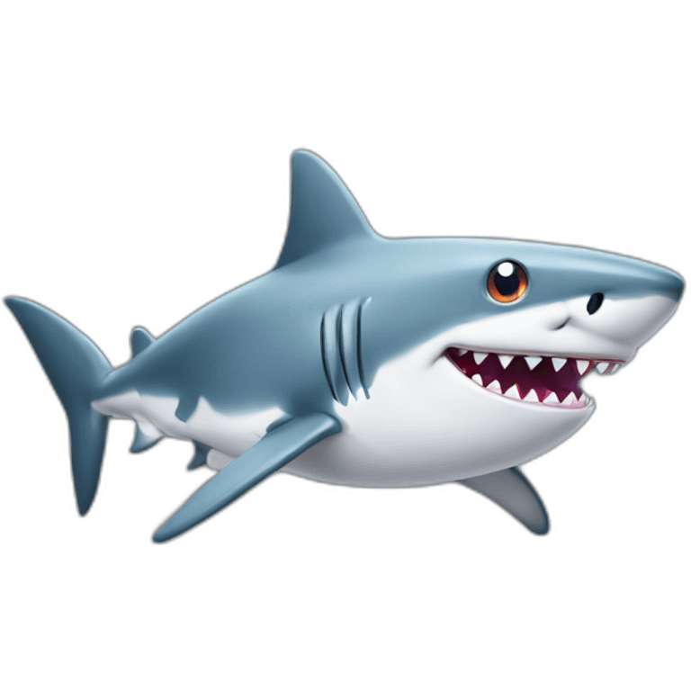 cartoon shark standing with a camo cap on its head emoji