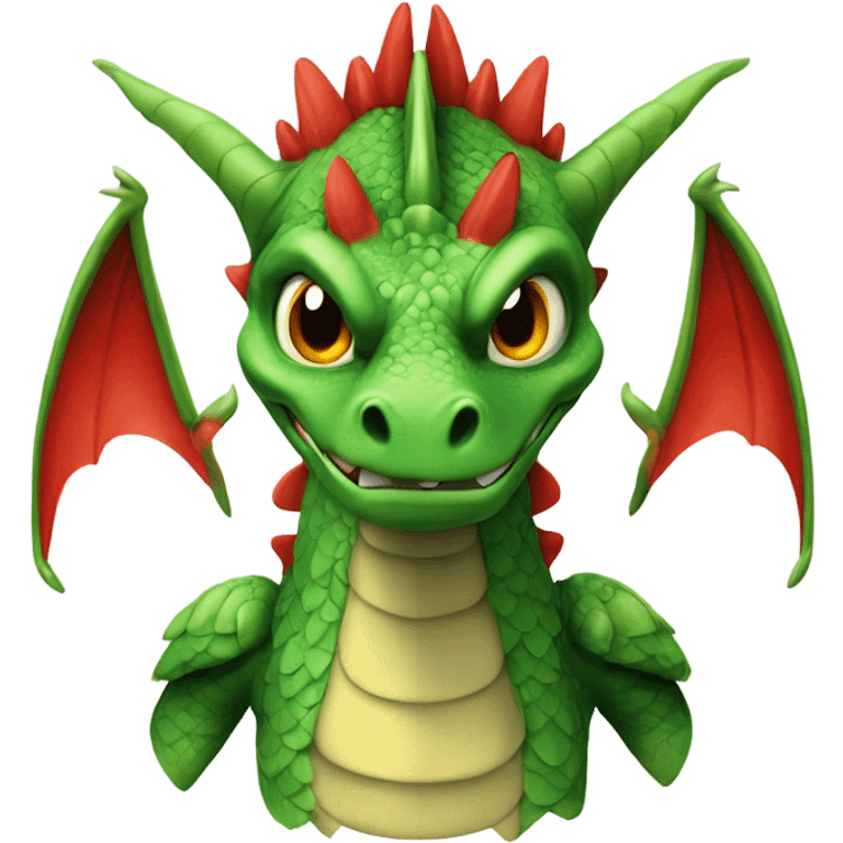 the head of a graoully dragon, green body and red back and green / yellow wings emoji